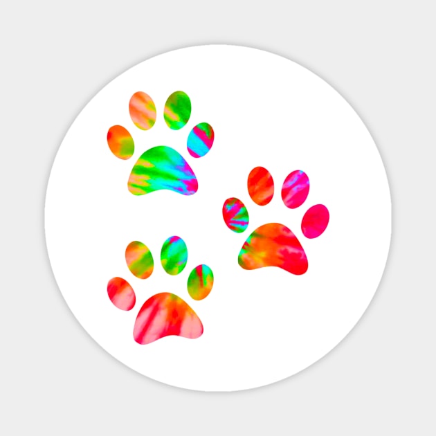 Tie Dye Paws Print Magnet by lolosenese